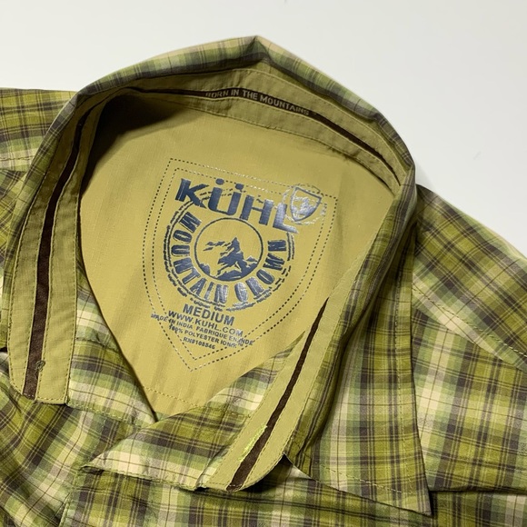 Kuhl Mountain Grown Outdoor Short Sleeve Button Up Men’s Medium Olive Green - Picture 3 of 8